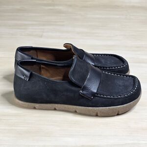 Kalso Dabb Earth Loafer Nubuck Black Leather Comfort Negative Heel Size 8